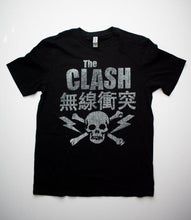 Load image into Gallery viewer, The Clash Skull &amp; Crossbones Black T-shirt - StitchStreet.com
